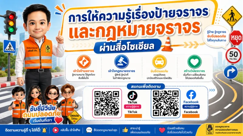 ประชาสัมพันธ์การให้ความรู้เรื่องป้ายจราจร